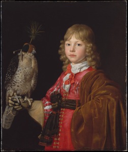 X-Portrait of boy with falcon